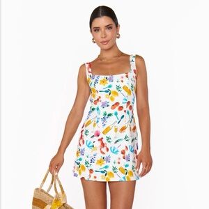 Show Me Your MuMu Steph Mini Dress in Italian Picnic Linen print